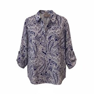 Chicos purple paisley cotton top, size 3
